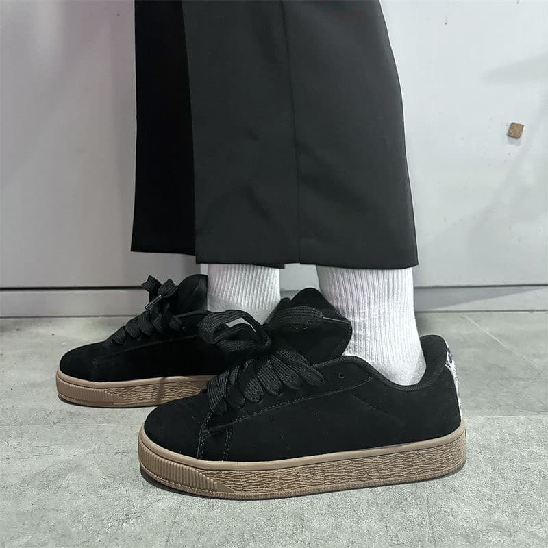 黒靴 クラシカル スエード 厚底スニーカー