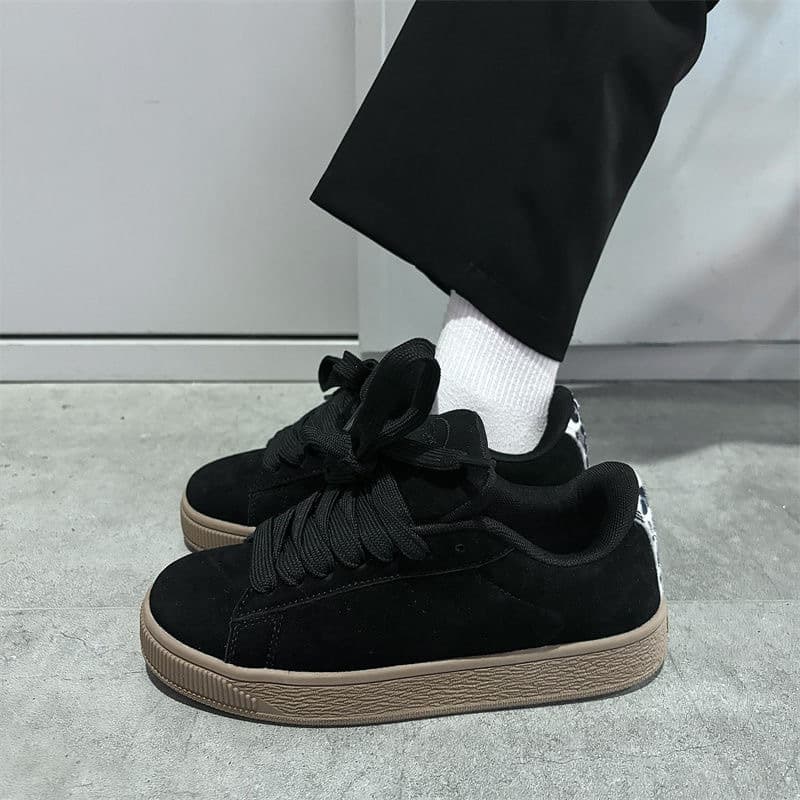 黒靴 クラシカル スエード 厚底スニーカー