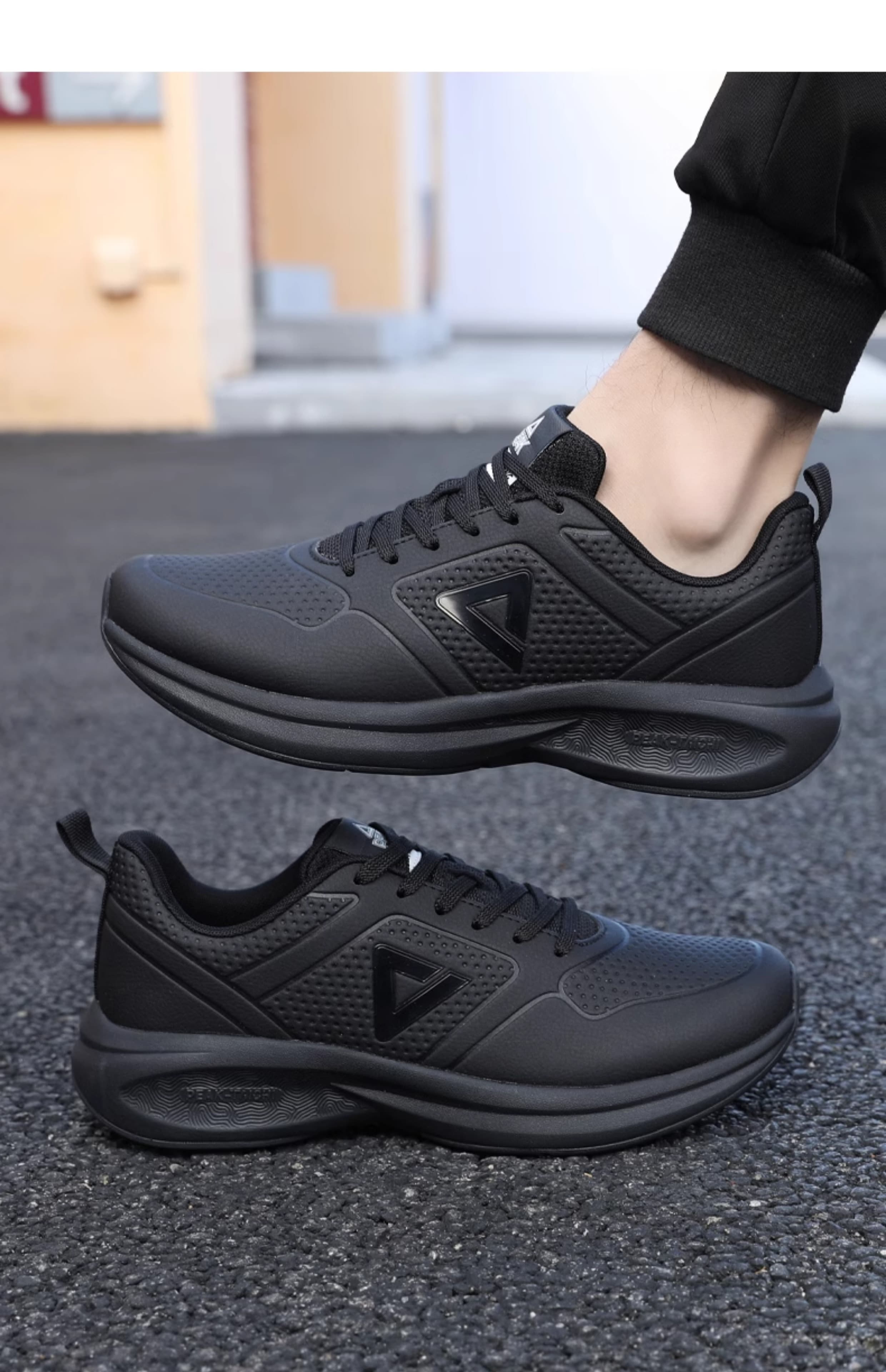 黒靴 メッシュ軽量スポーツシューズ